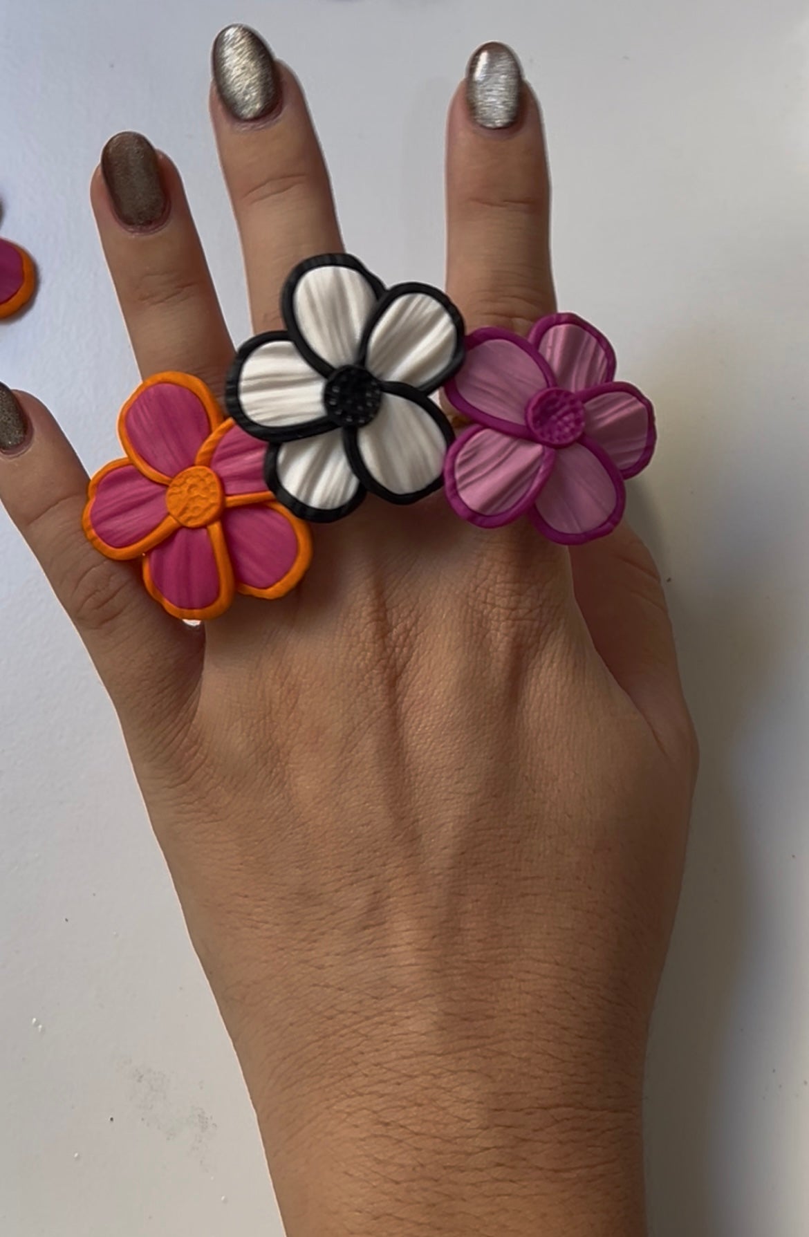 Anillo Lisa Rosa y Naranja