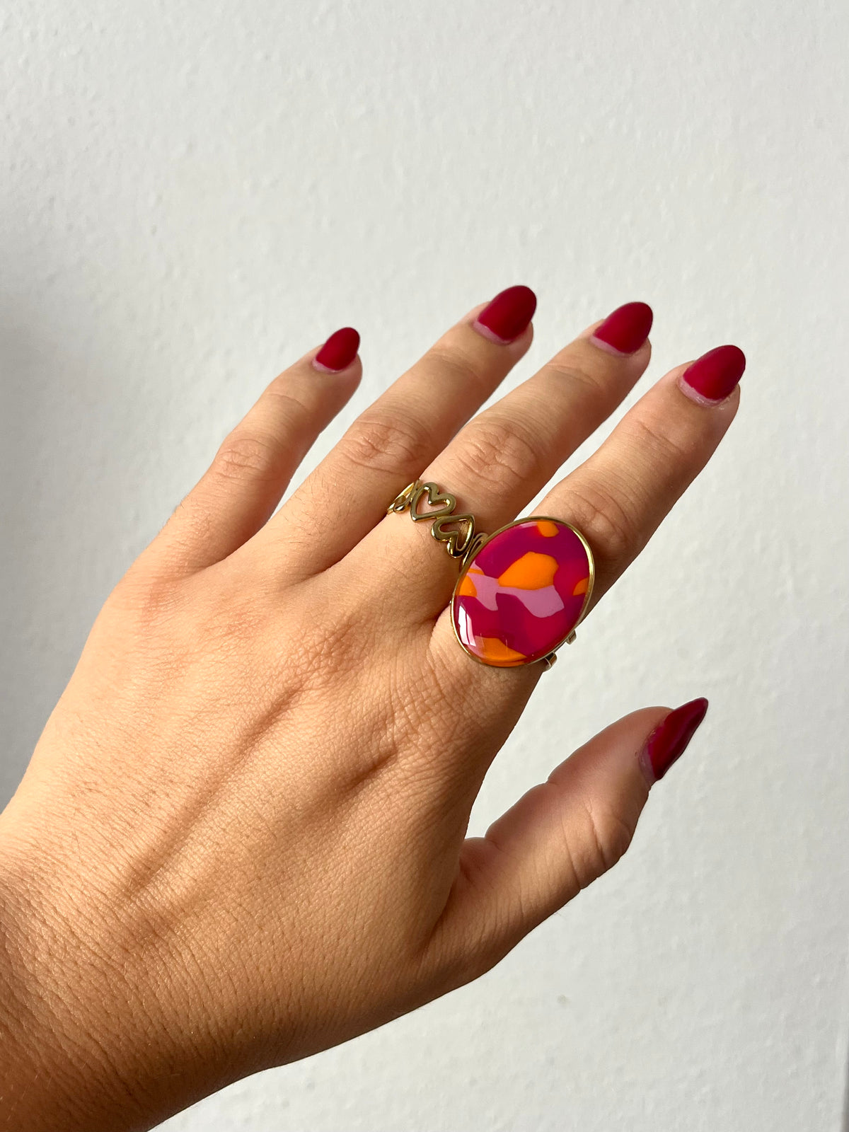 Anillo Maxi Syra Dorado Multicolor