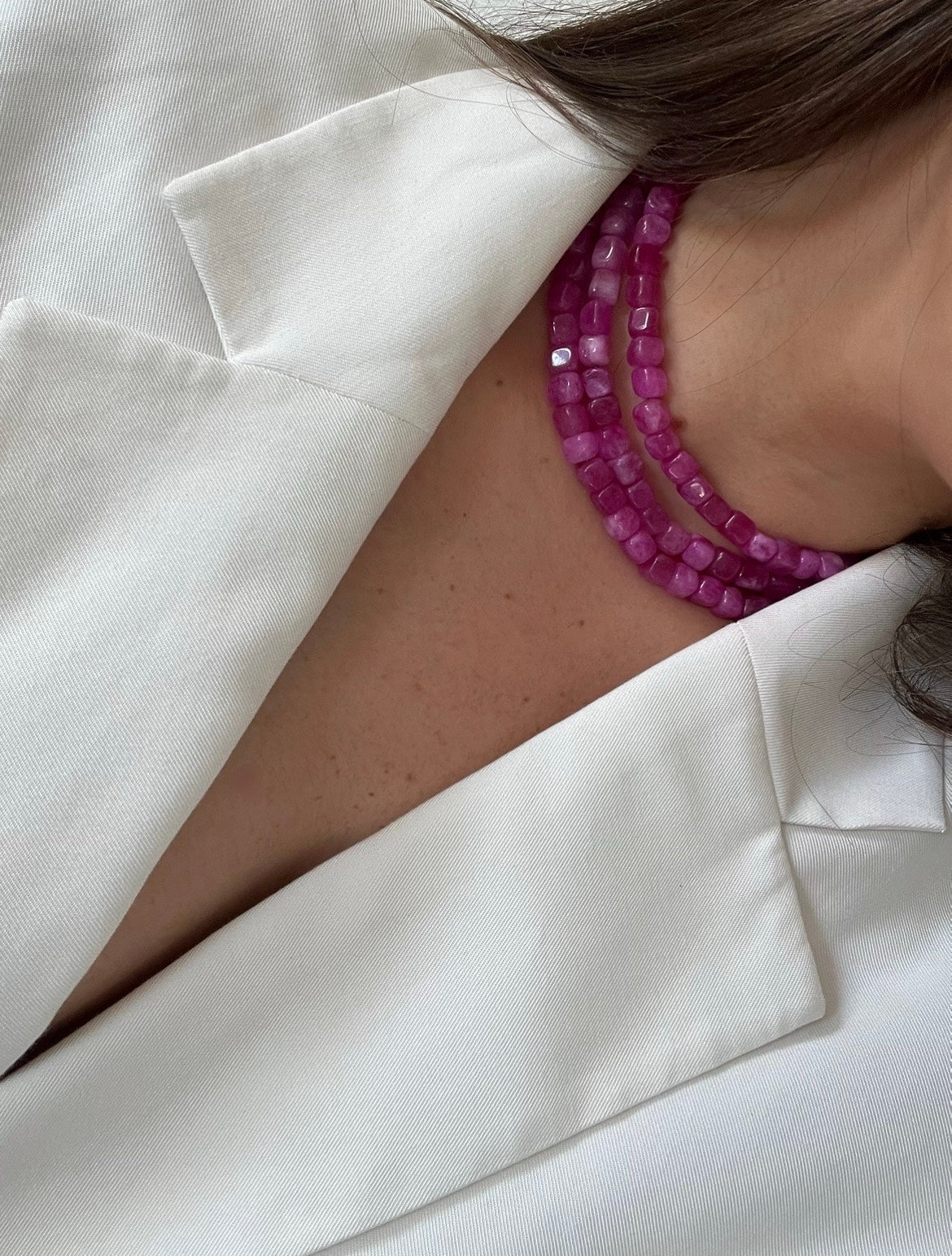 Collar Triple Rosa