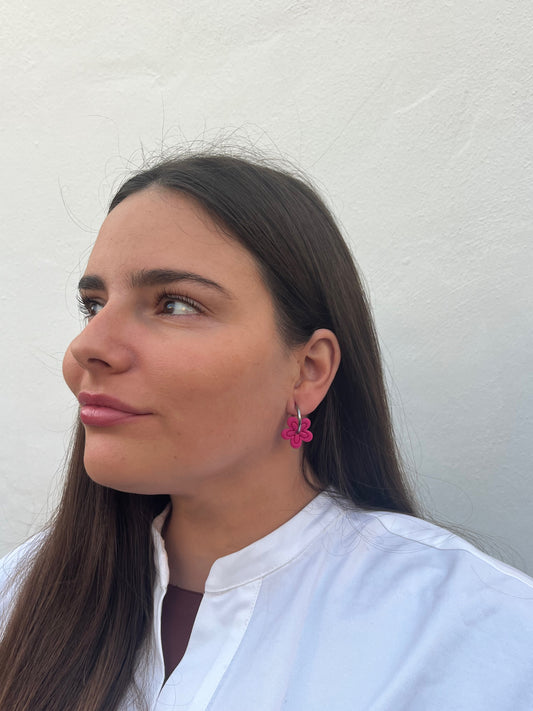 Aritos Otoño Rosa Fucsia
