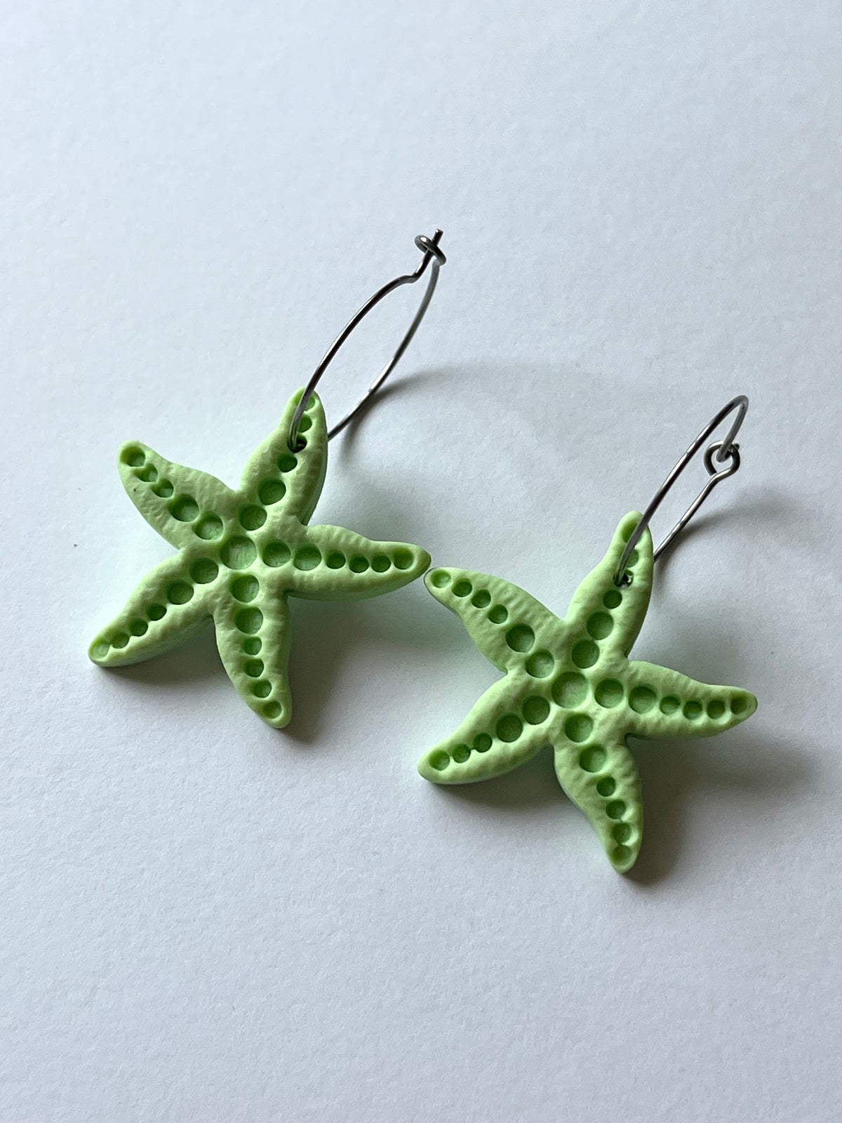 Aritos Estrella Mar Verde Pastel