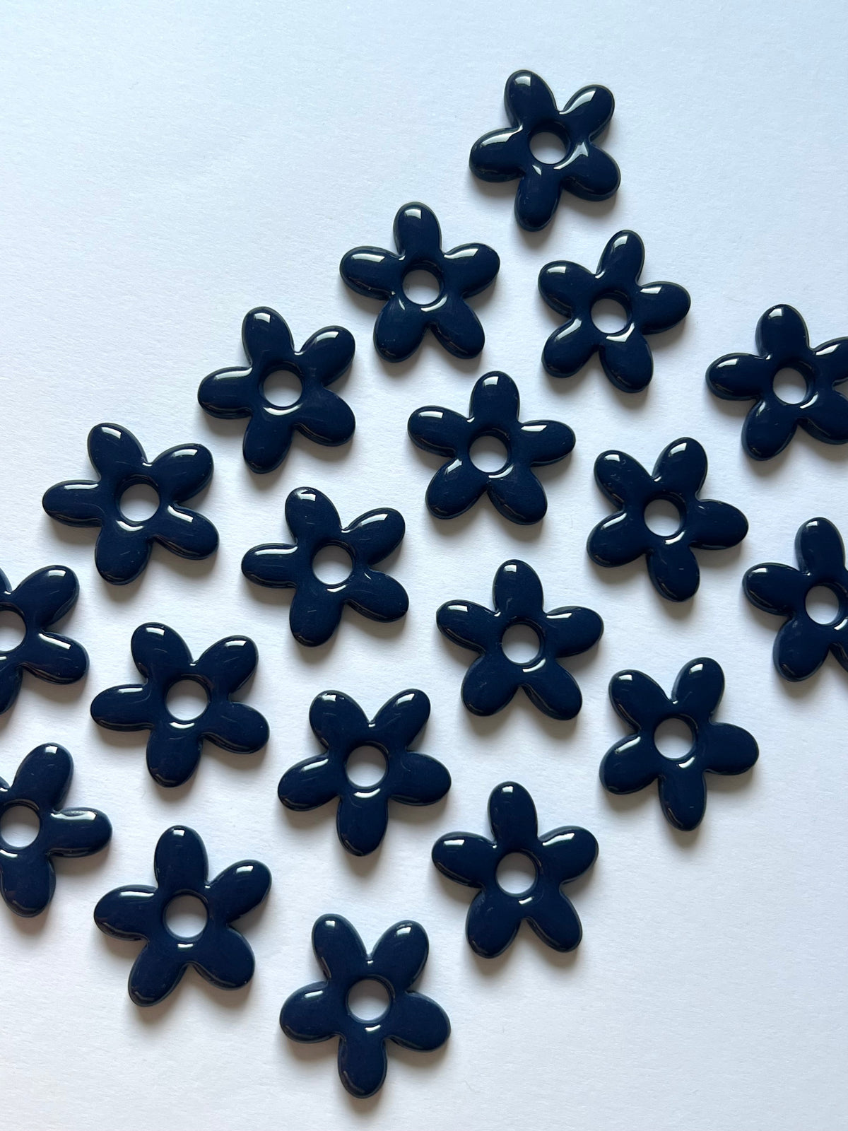 Aritos Flor Azul Marino