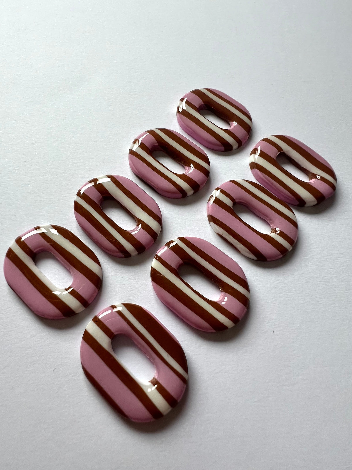 Aritos Stripes Marrón y Rosa