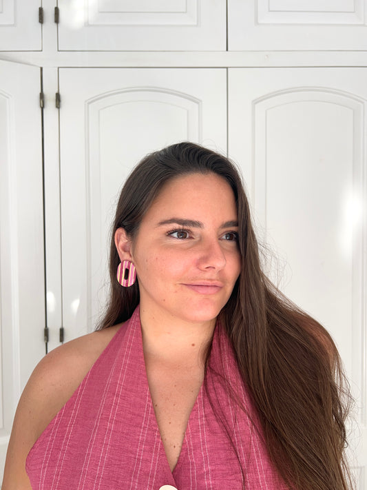 Stud Stripes Burdeos y Rosa