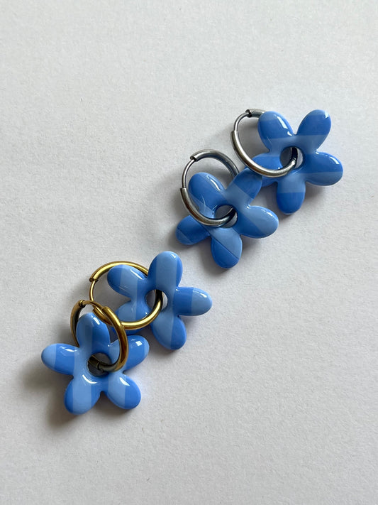 Aritos Rayas Azul