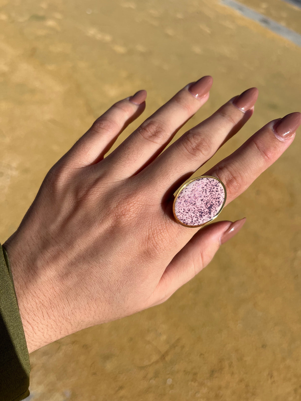 Anillo Maxi Syra Dorado Blanco