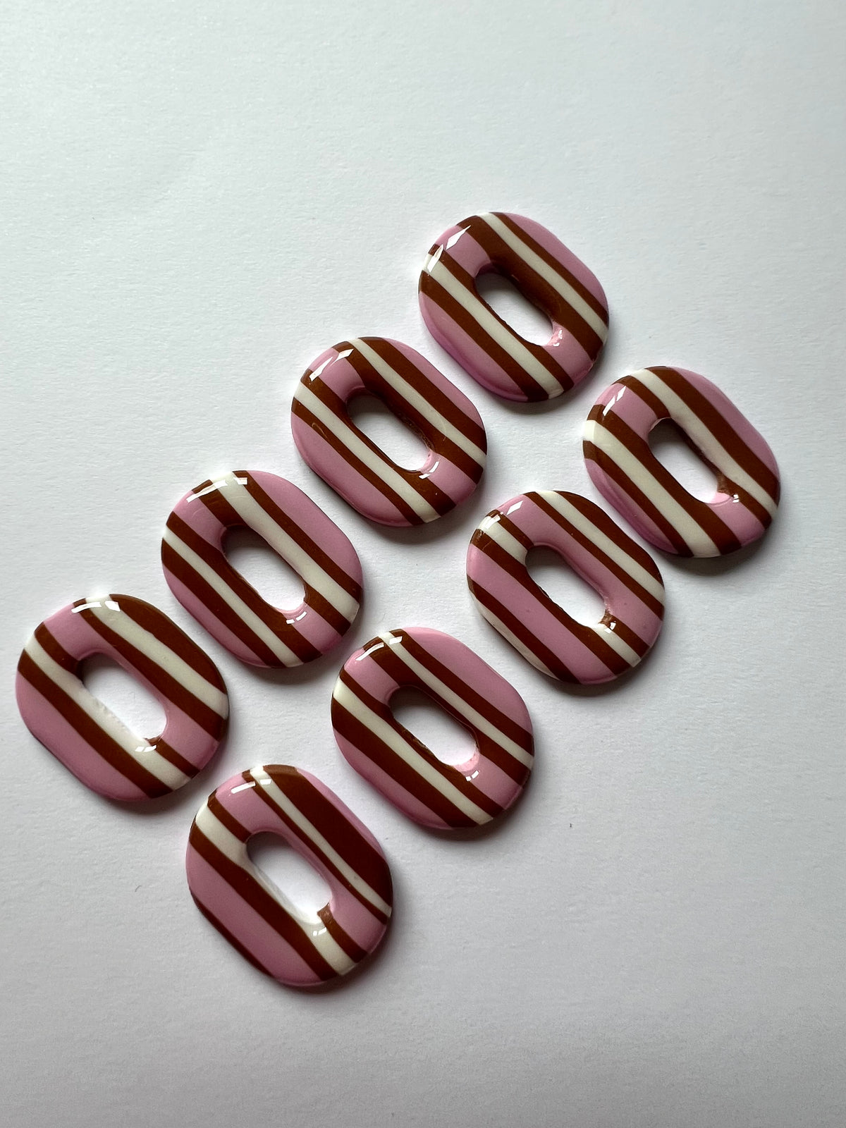 Aritos Stripes Marrón y Rosa