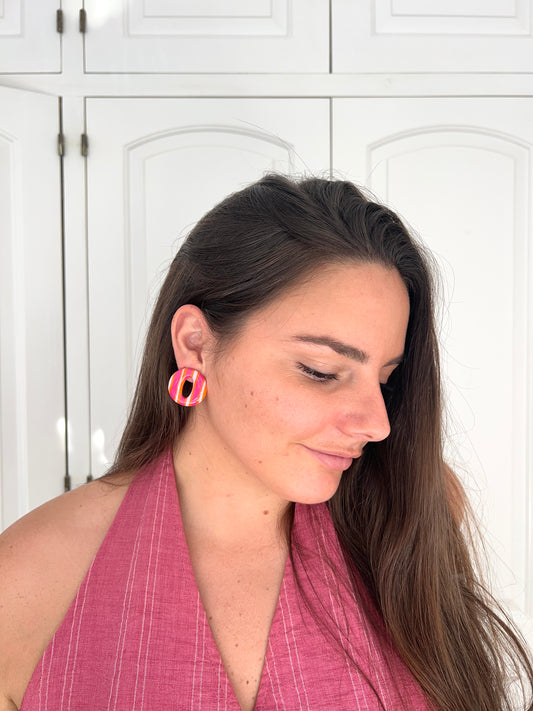 Stud Stripes Naranja y Rosa