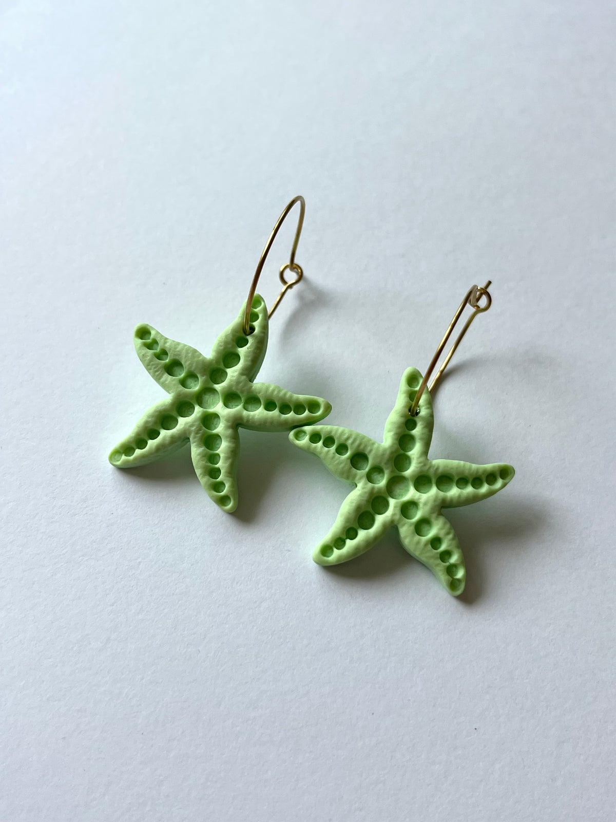 Aritos Estrella Mar Verde Pastel