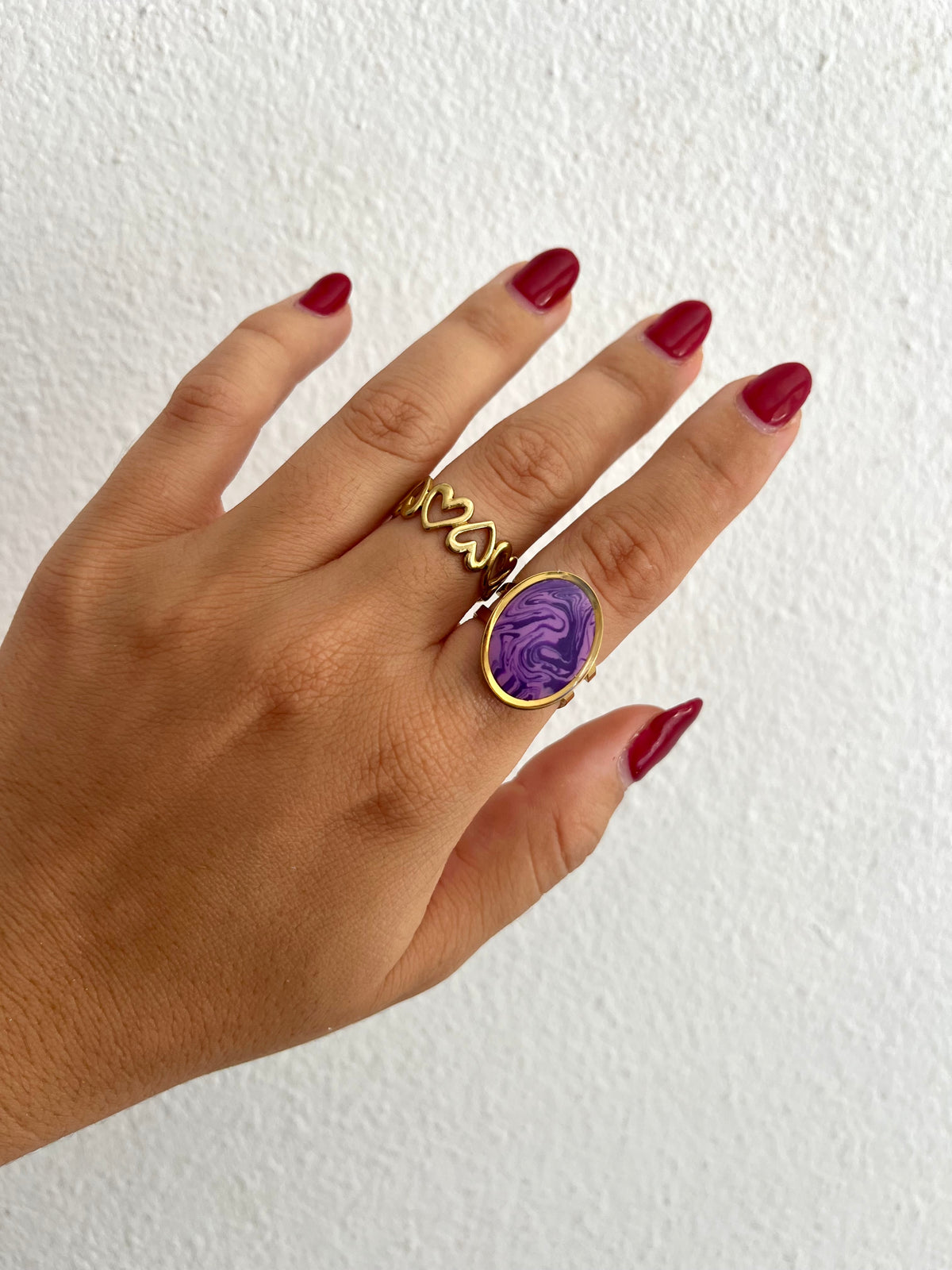 Anillo Syra Dorado Violeta