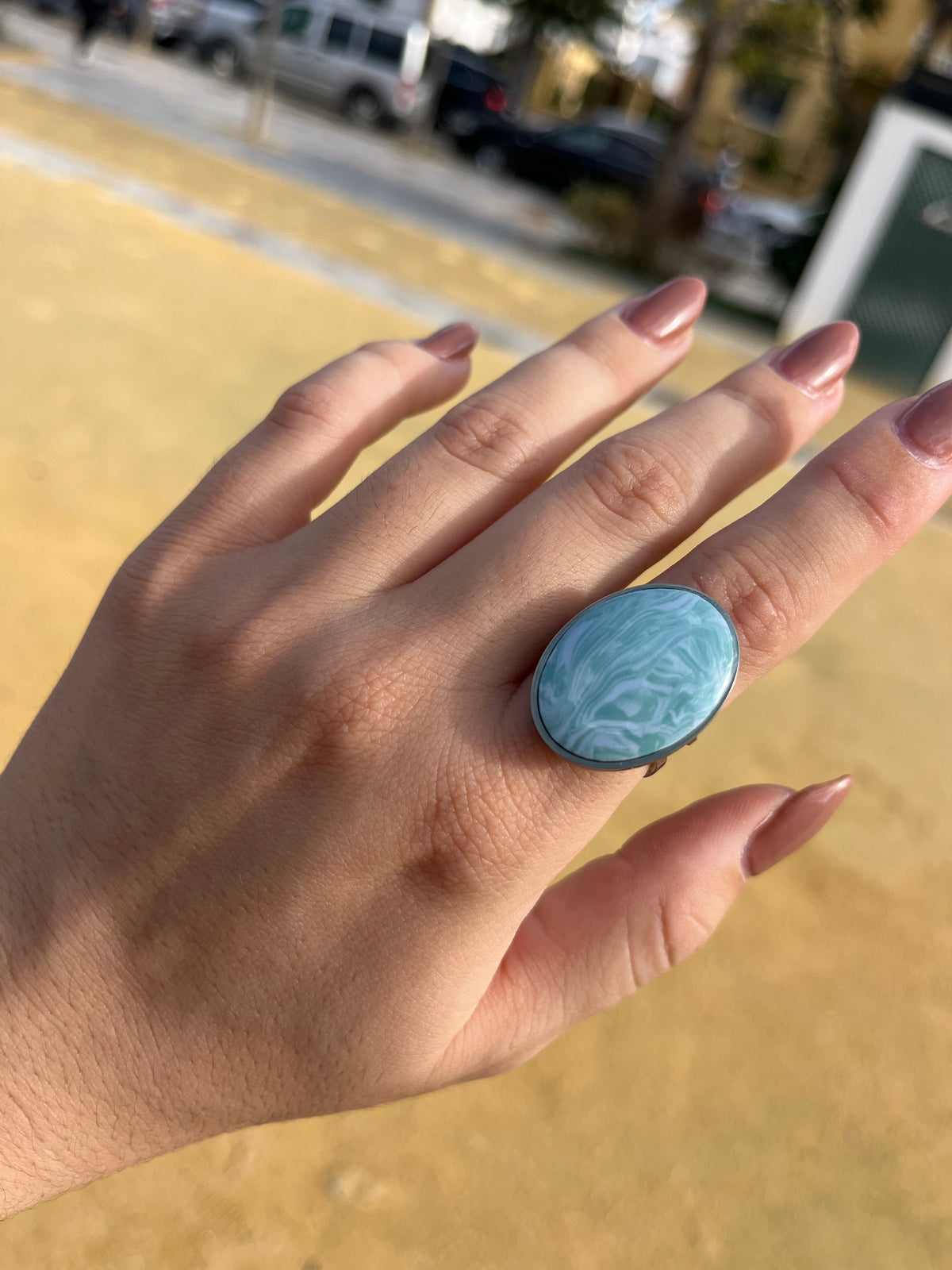 Anillo Maxi Syra Plateado Aqua