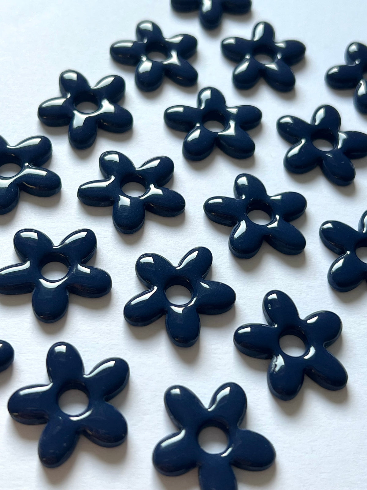 Aritos Flor Azul Marino