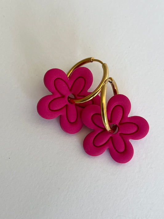 Aritos Maxi Otoño Rosa Fucsia