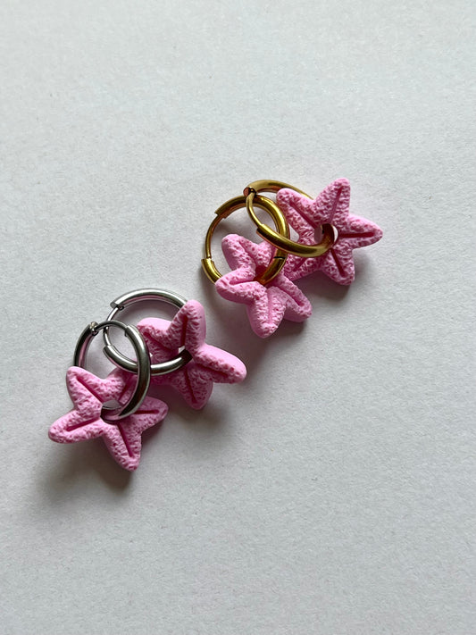 Aritos Estrellas Rosa Pastel