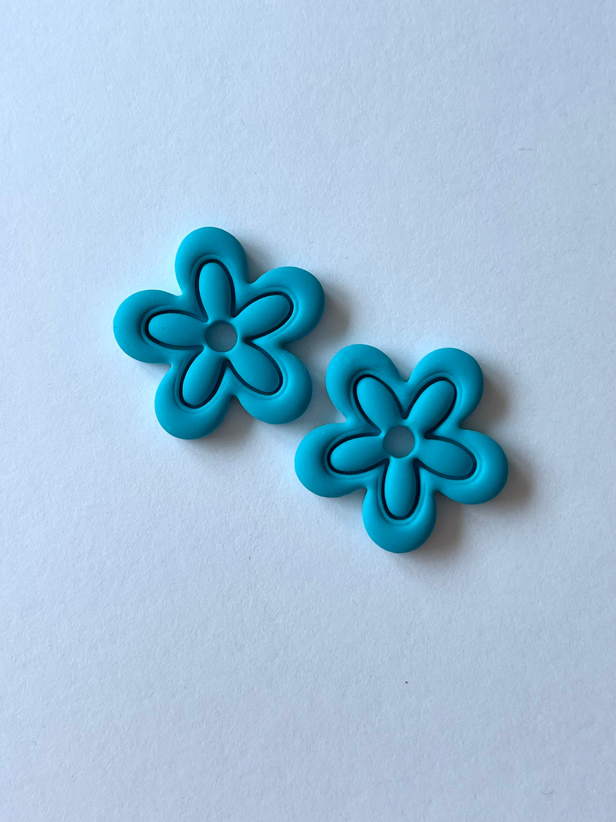 Aritos Maxi Florados Turquesa