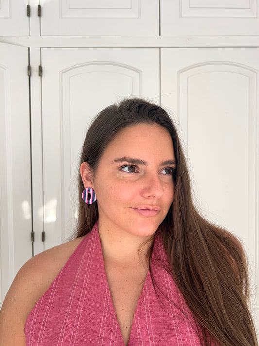 Stud Stripes Azul y Rosa