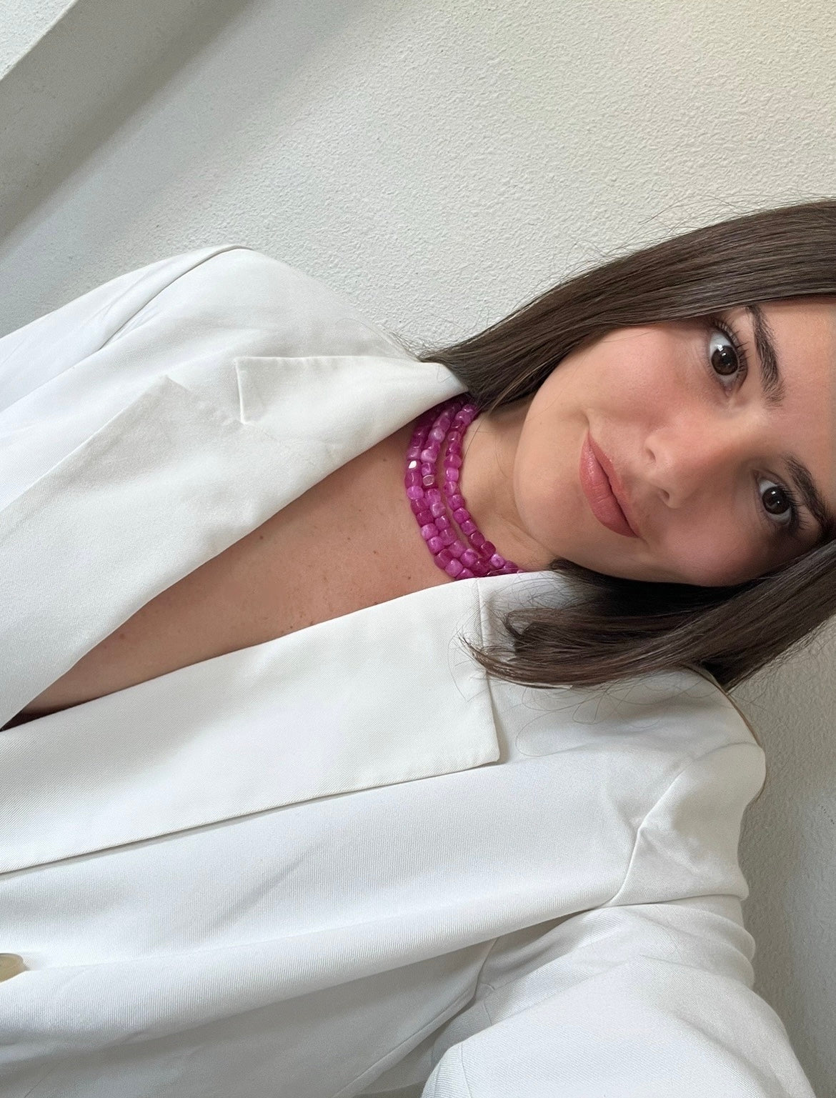 Collar Triple Rosa