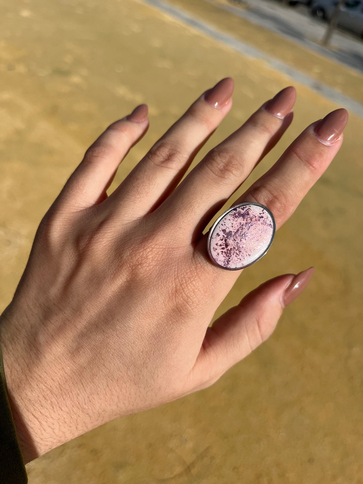 Anillo Maxi Syra Plateado Blanco