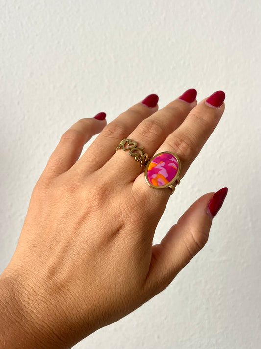 Anillo Syra Dorado Multicolor