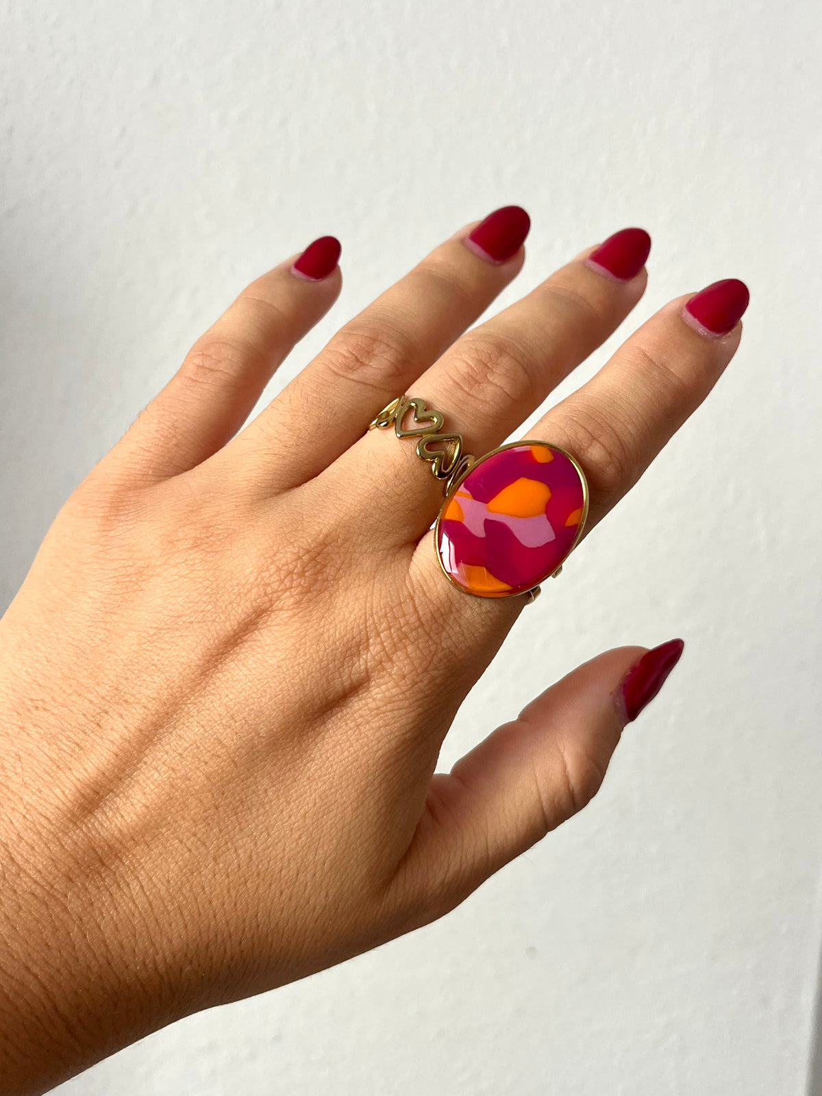 Anillo Maxi Syra Dorado Multicolor