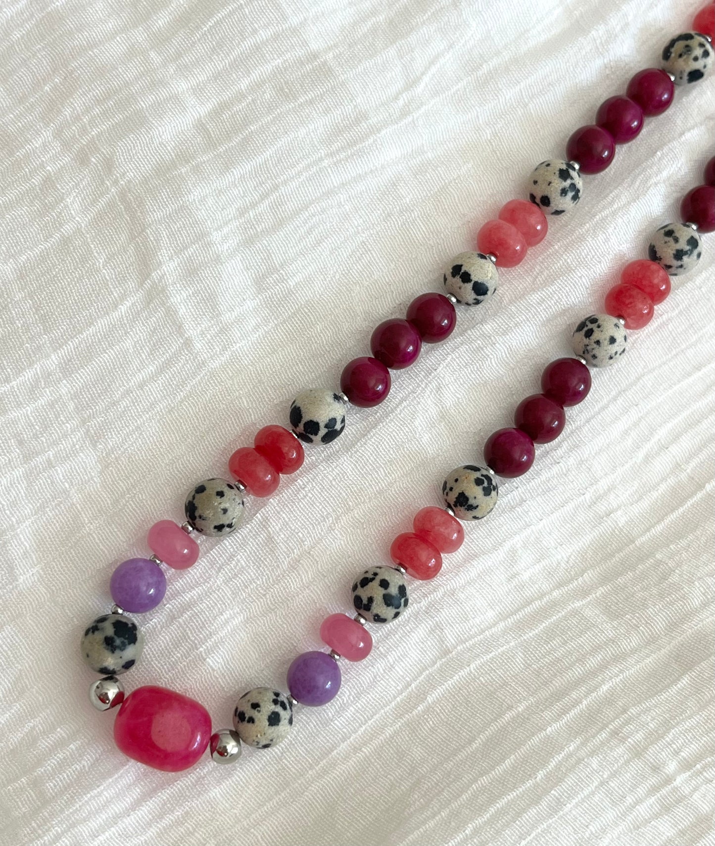 Collar Rosa Plateado