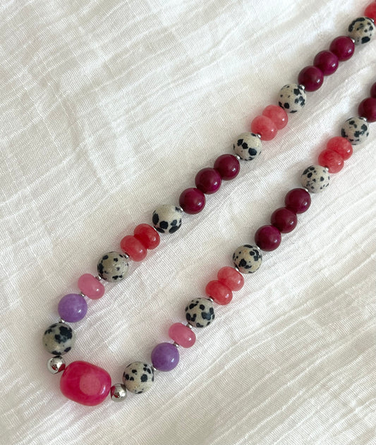 Collar Rosa Plateado