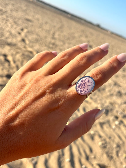Anillo Syra Plateado Blanco y Rosa Metalizado