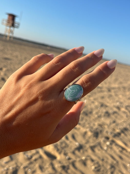 Anillo Syra Plateado Aqua