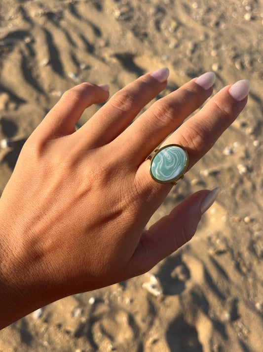 Anillo Syra Dorado Aqua