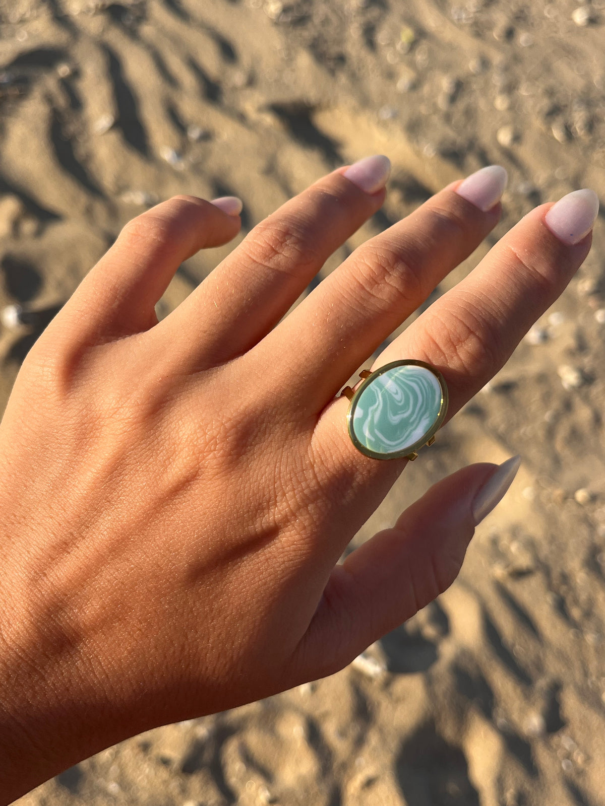 Anillo Syra Dorado Aqua