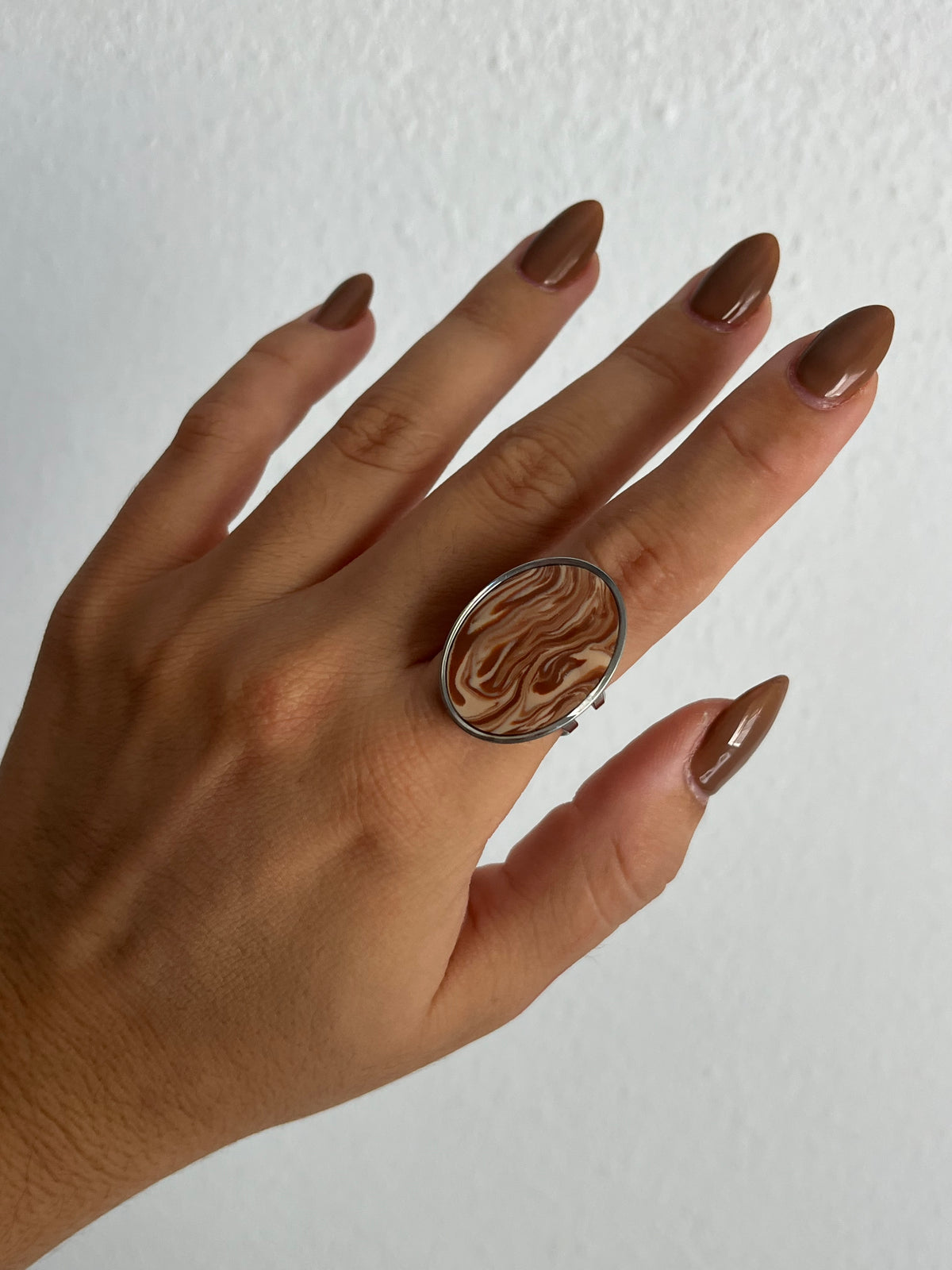 Anillo Maxi Syra Plateado Otoño